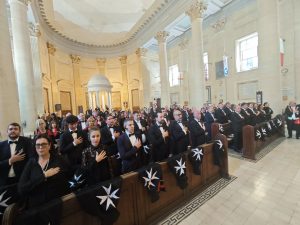 Cerimonia di investitura OSJ Malta alla Valletta, con cavalieri e dame dell’Ordine di San Giovanni guidati dal Gran Maestro Don Basilio Calì
